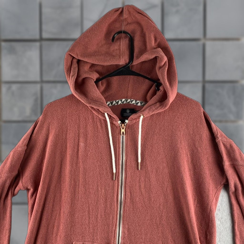 Volcom Volcom Hoodie Women's S Red Full Zip Hooded Pockets Fleece Long Sleeve Casual Shirt Size S / US 4 / IT 40 - 1 Thumbnail