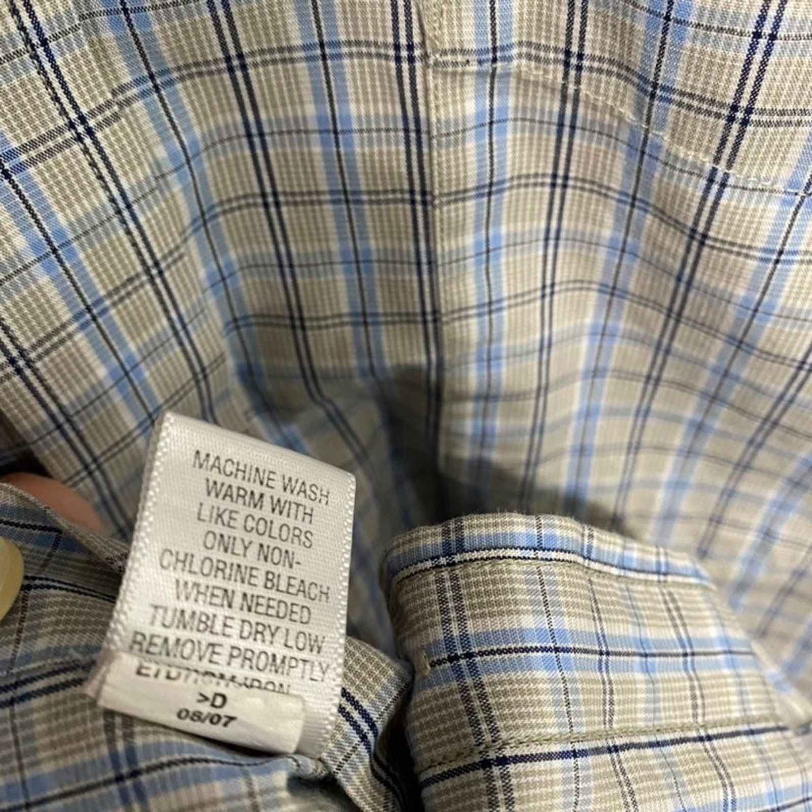 Cherokee Cherokee Blue Plaid Button Down Shirt Size XL Size US XL / EU 56 / 4 - 6 Thumbnail