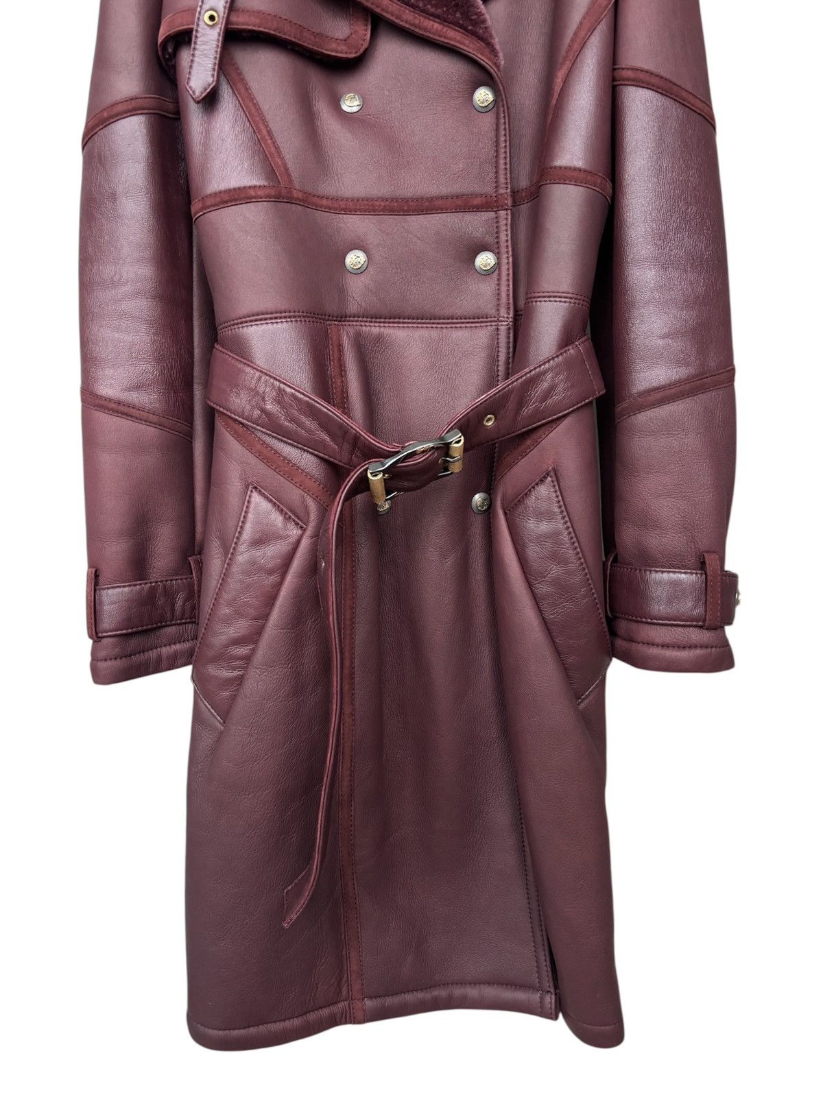 Versace Jeans Couture Versace Shearling Leather Trench Coat Size M / US 6-8 / IT 42-44 - 6 Thumbnail
