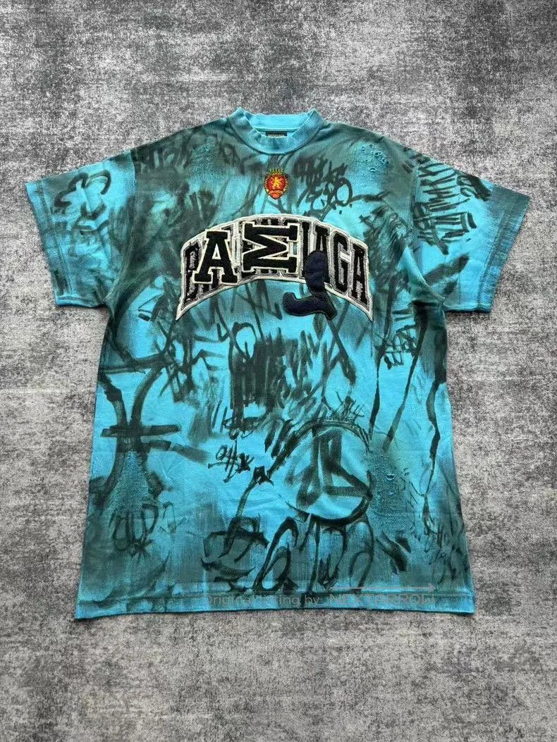 Balenciaga Balenciaga Blue Manchester United Graffiti Tee. Size US XS / EU 42 / 0 - 1 Thumbnail