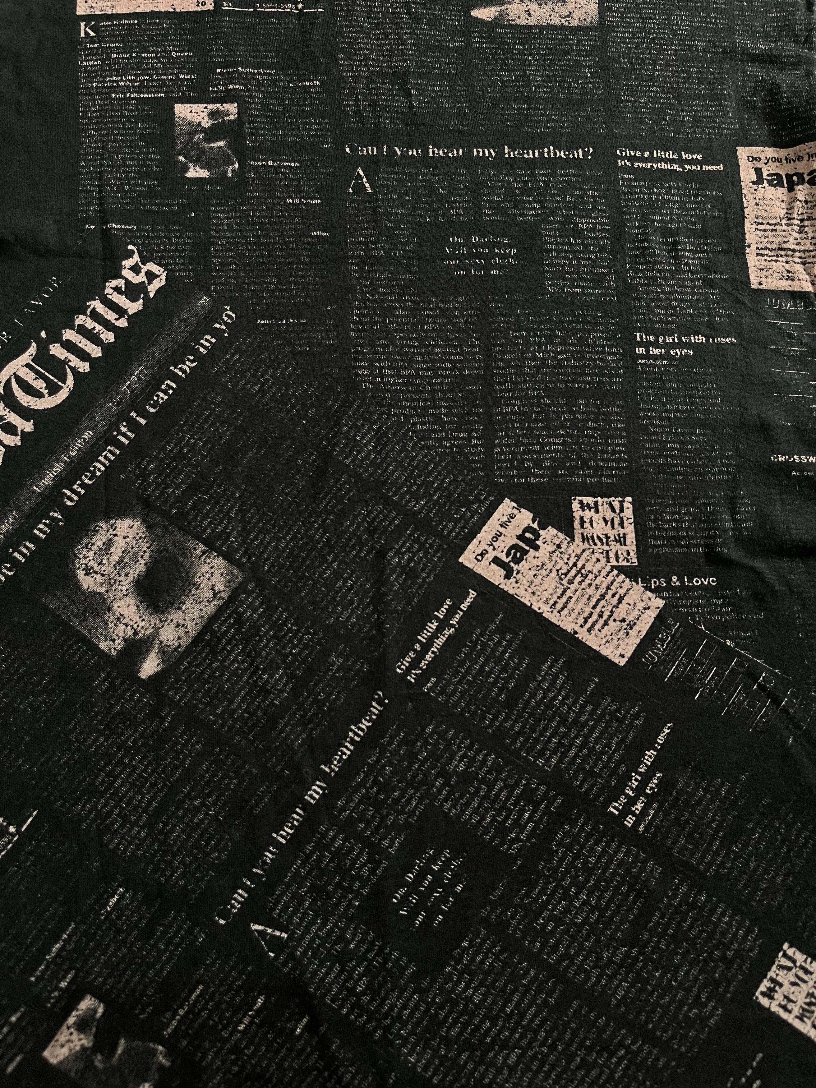 If Six Was Nine × Japanese Brand × Tornado Mart Rienda Japanese Brand Newspaper Print T-Shirt Size S / US 4 / IT 40 - 4 Thumbnail