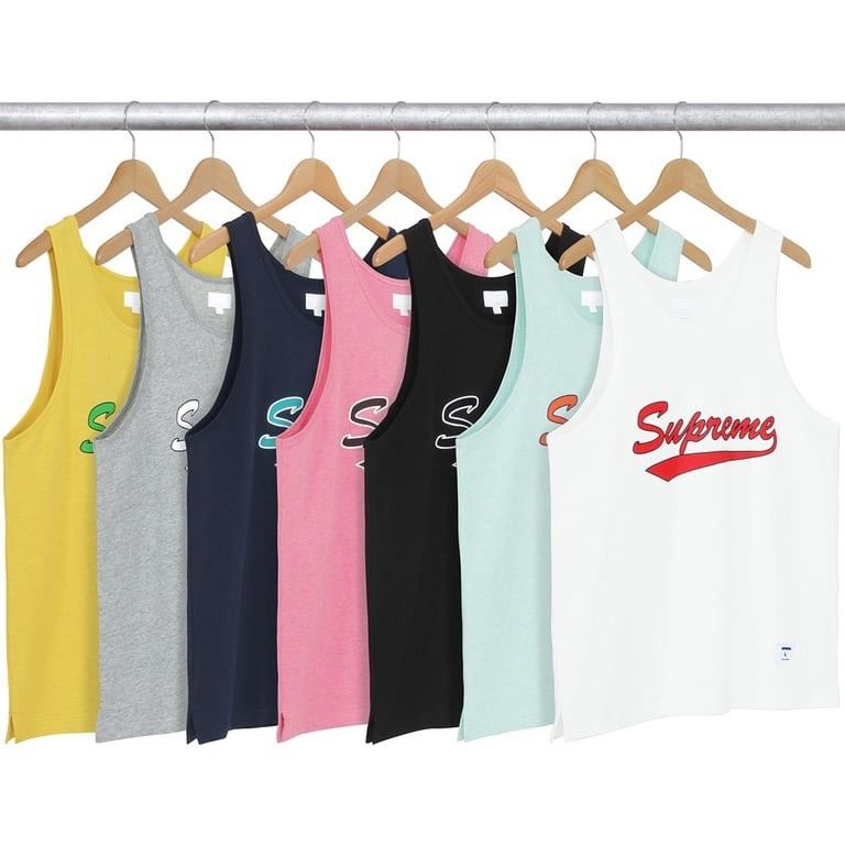 Supreme Supreme Script Tank Top Large Heather Gray (SS16) Size US L / EU 52-54 / 3 - 5 Thumbnail