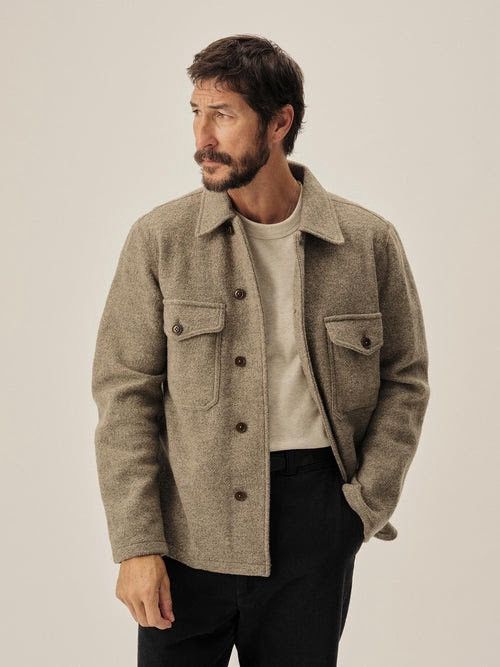 Buck Mason Felted Field Shirt in Beige, Men's