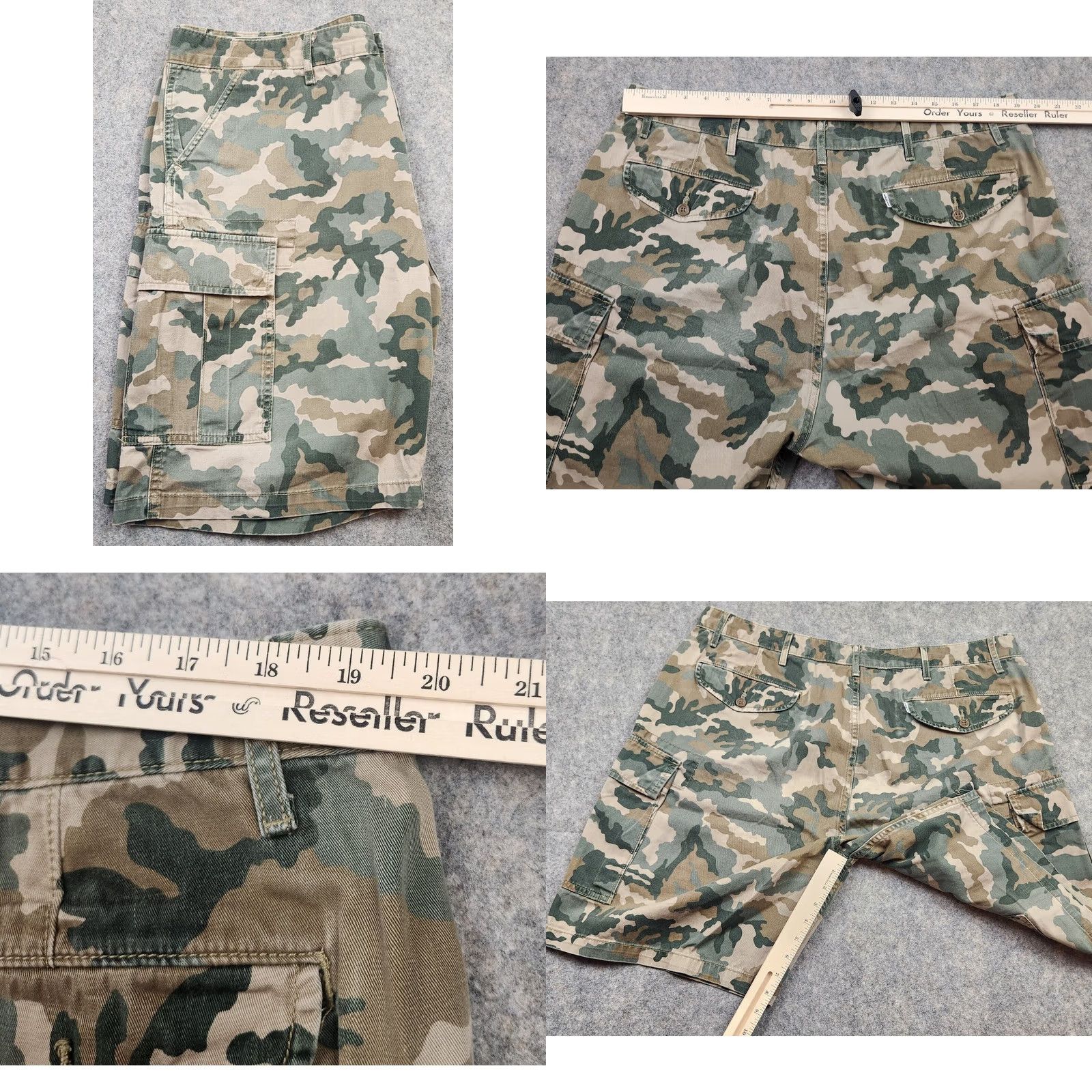 Levi's Levi's Shorts Mens 38 Cargo Camouflage Twill Canvas Cotton Regular Baggy Pockets Cargo Pocket Vintage: No? Size US 38 / EU 54 - 9 Thumbnail