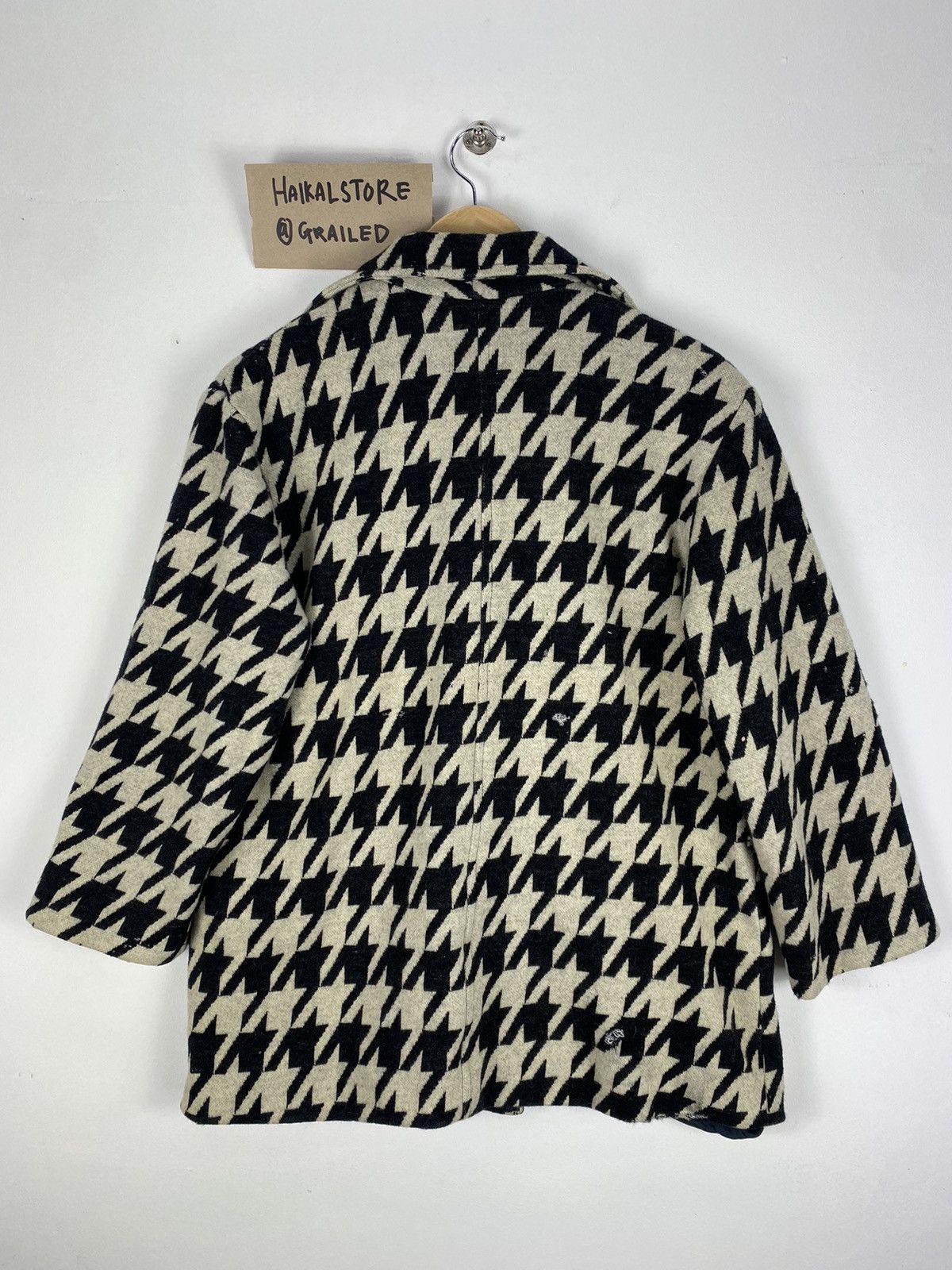 Japanese Brand Vintage 80’s Wool Hountstooth Jacket Button Up Size S / US 4 / IT 40 - 4 Thumbnail
