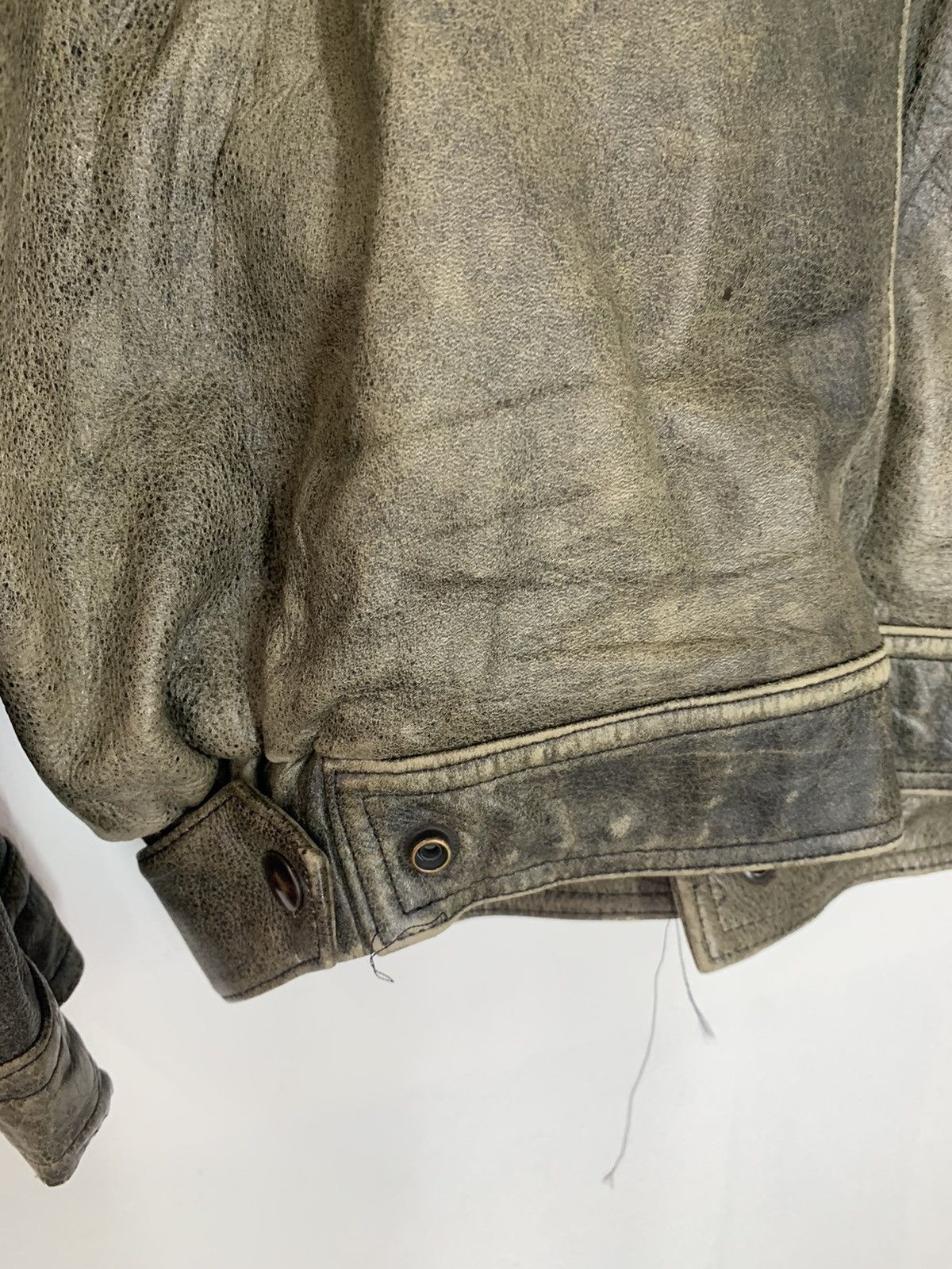 Freewheelers × Vintage Vintage Double Collar Cafe Racer Stonewash Leather Jacket Size US L / EU 52-54 / 3 - 9 Thumbnail