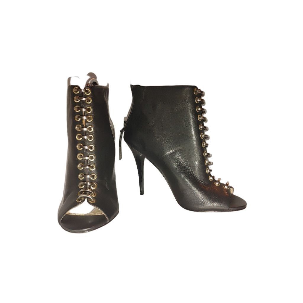 By Malene Birger L.A.M.B. Tony Lambskin Peep Toe Booties Size 7M Size US 7 / IT 37 - 6 Thumbnail