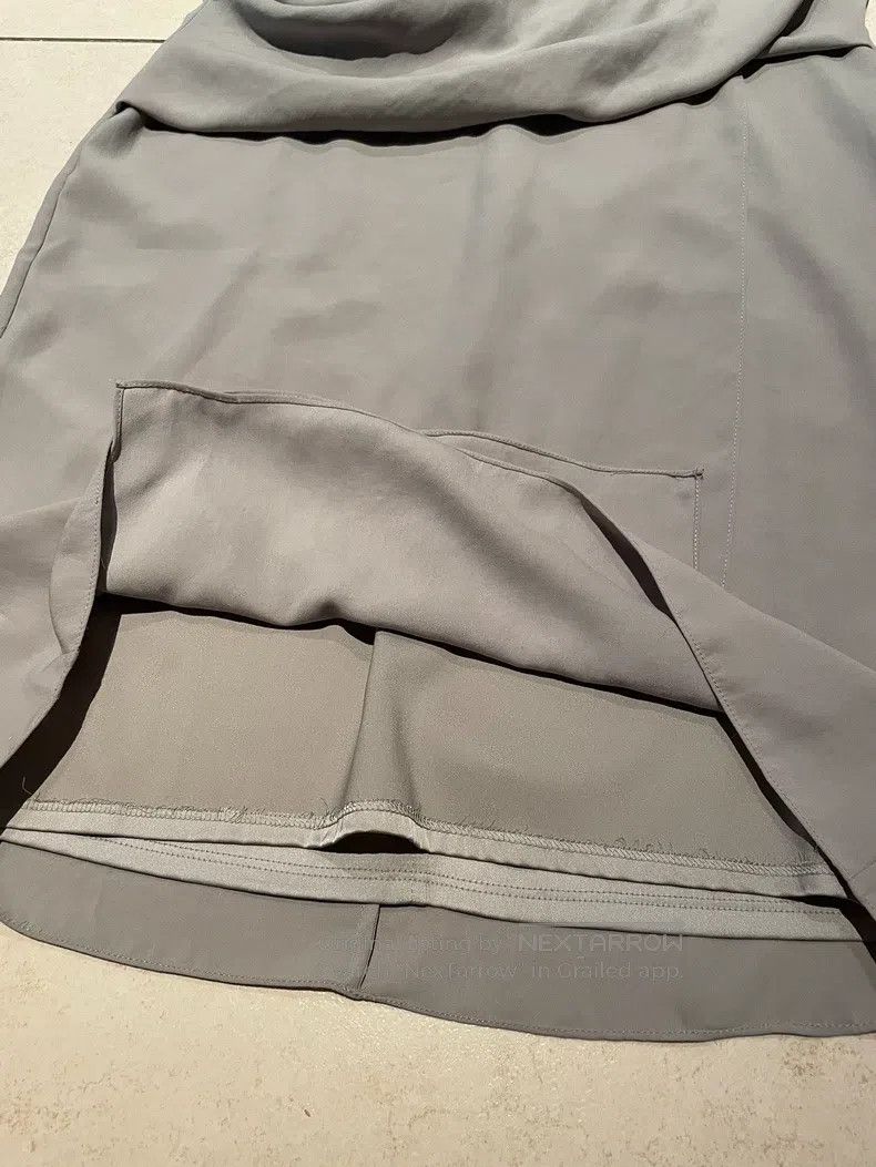 Helmut Lang Helmut Lang Light Grey Asymmetric Cowl Neck Dress Size S / US 4 / IT 40 - 7 Thumbnail