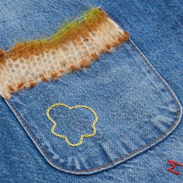 Marni o1w1db1em1224 Mohair Patchwork Denim Shirt in Blue Size US M / EU 48-50 / 2 - 3 Thumbnail