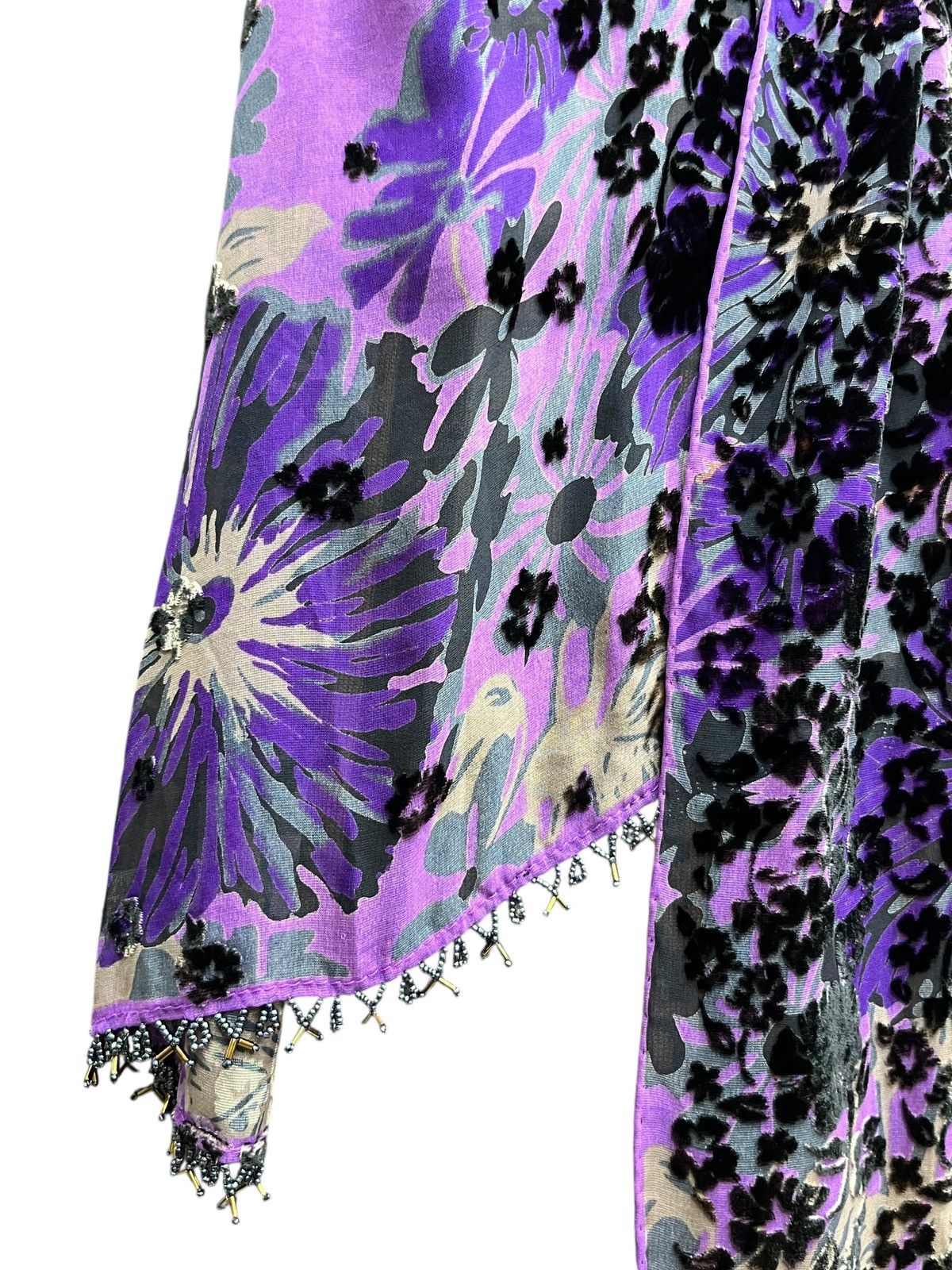 Anna Sui Vintage Anna Sui Floral Velvet Devore Scarf Size ONE SIZE - 4 Thumbnail