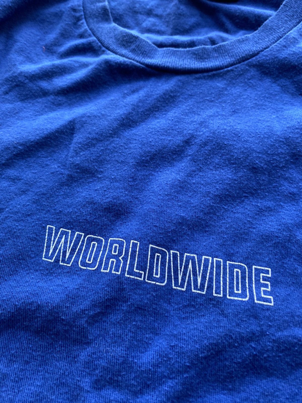 Stussy × Vintage 00s Stussy Worldwide Blue Tour 1980 Logo T Shirt Mens Small Size US S / EU 44-46 / 1 - 7 Thumbnail