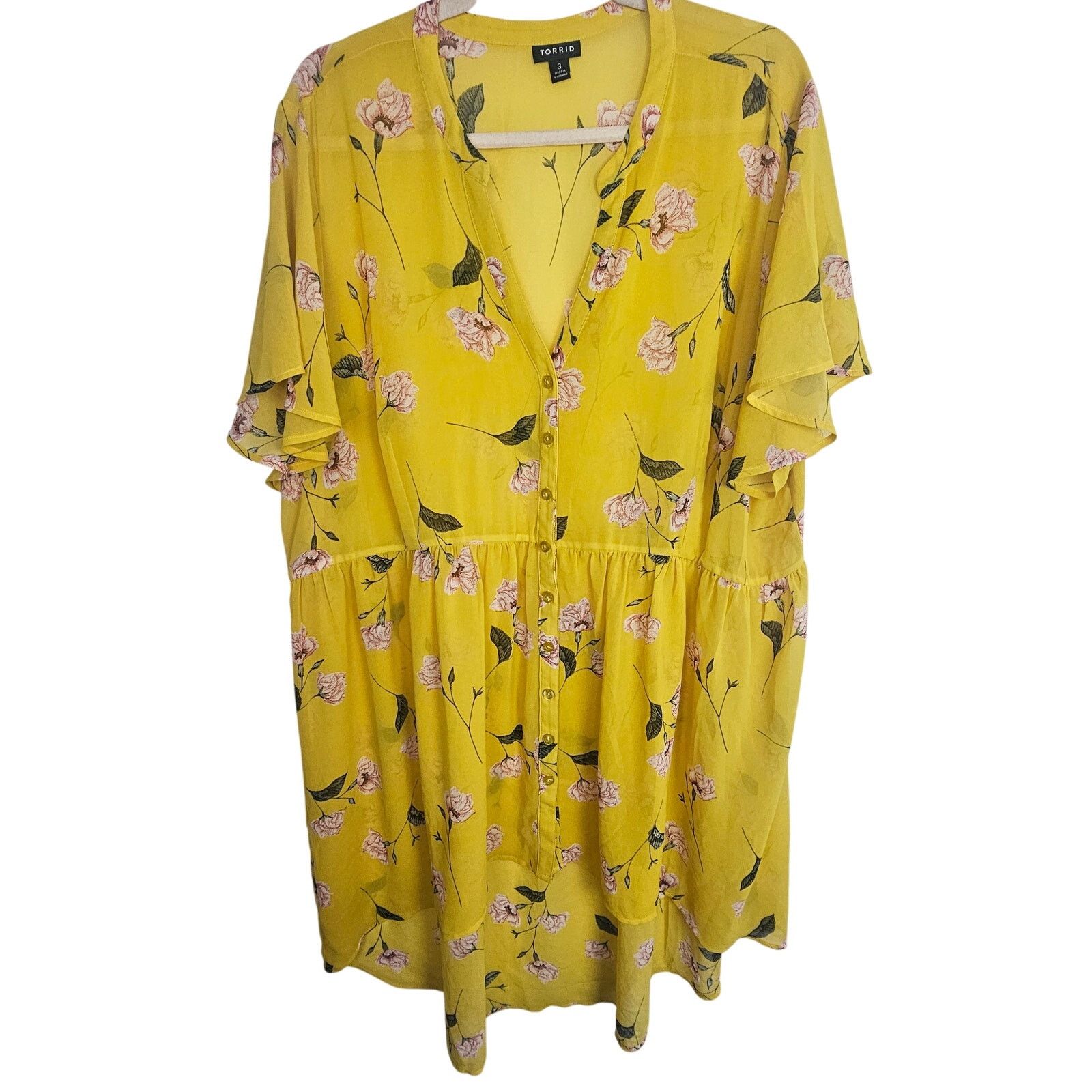 Torrid Torrid Floral Sheer Button Front Blouse Plus Size 3X Easter Size 3XL / US 20-22 - 1 Thumbnail