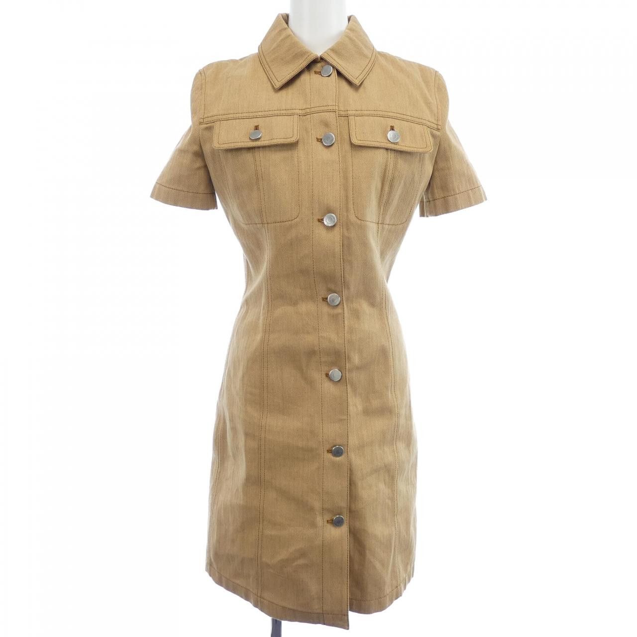 Hermes Hermes Hermes HerringboneDenim Dress Textile Dresses 4H0553DI DUTY FREE for USA Size ONE SIZE - 1 Thumbnail