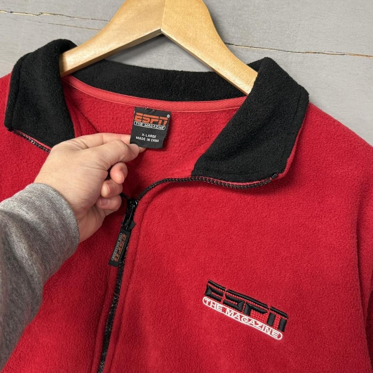 Vintage Vintage ESPN The Magazine Red Zip Up Fleece Jacket XL Size US XL / EU 56 / 4 - 3 Thumbnail