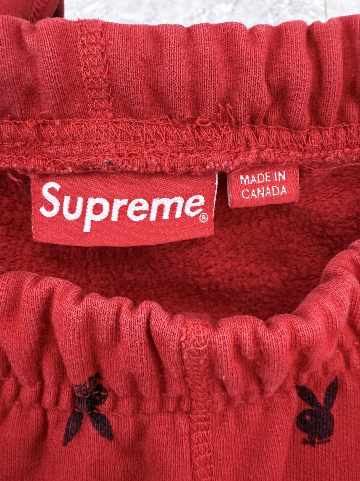 Supreme Supreme Red Playboy Sweatpants Size US 33 - 7 Thumbnail