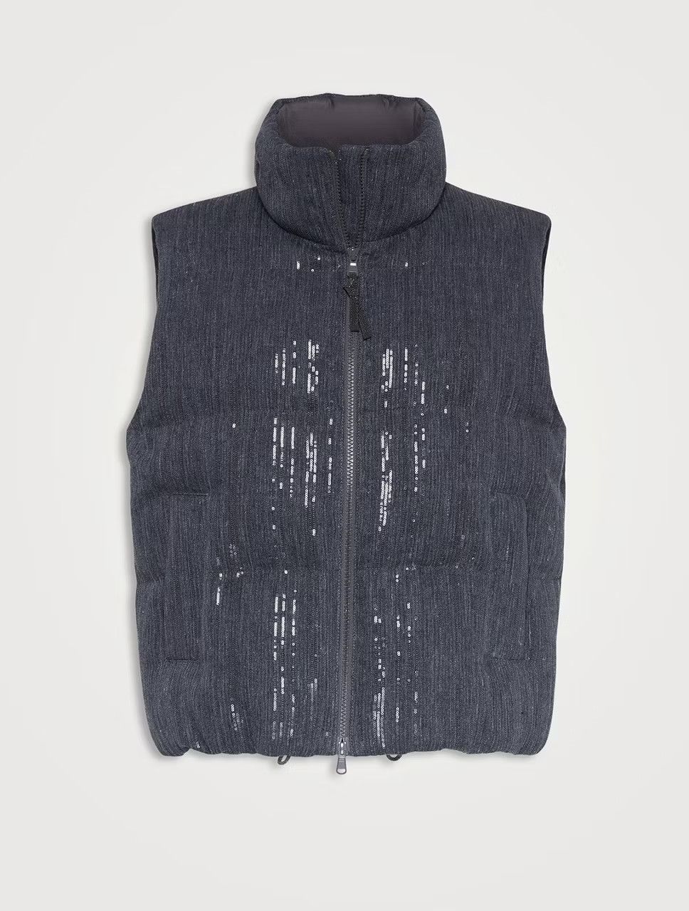 image of Brunello Cucinelli O1W1Db10524 Vest In Dark Grey, Men's (Size XL)