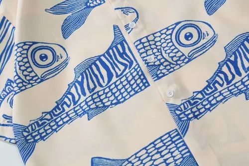 VIBE Vintage Harajuku Style Hawaiian Fish Printed Shirt Size US XL / EU 56 / 4 - 6 Thumbnail
