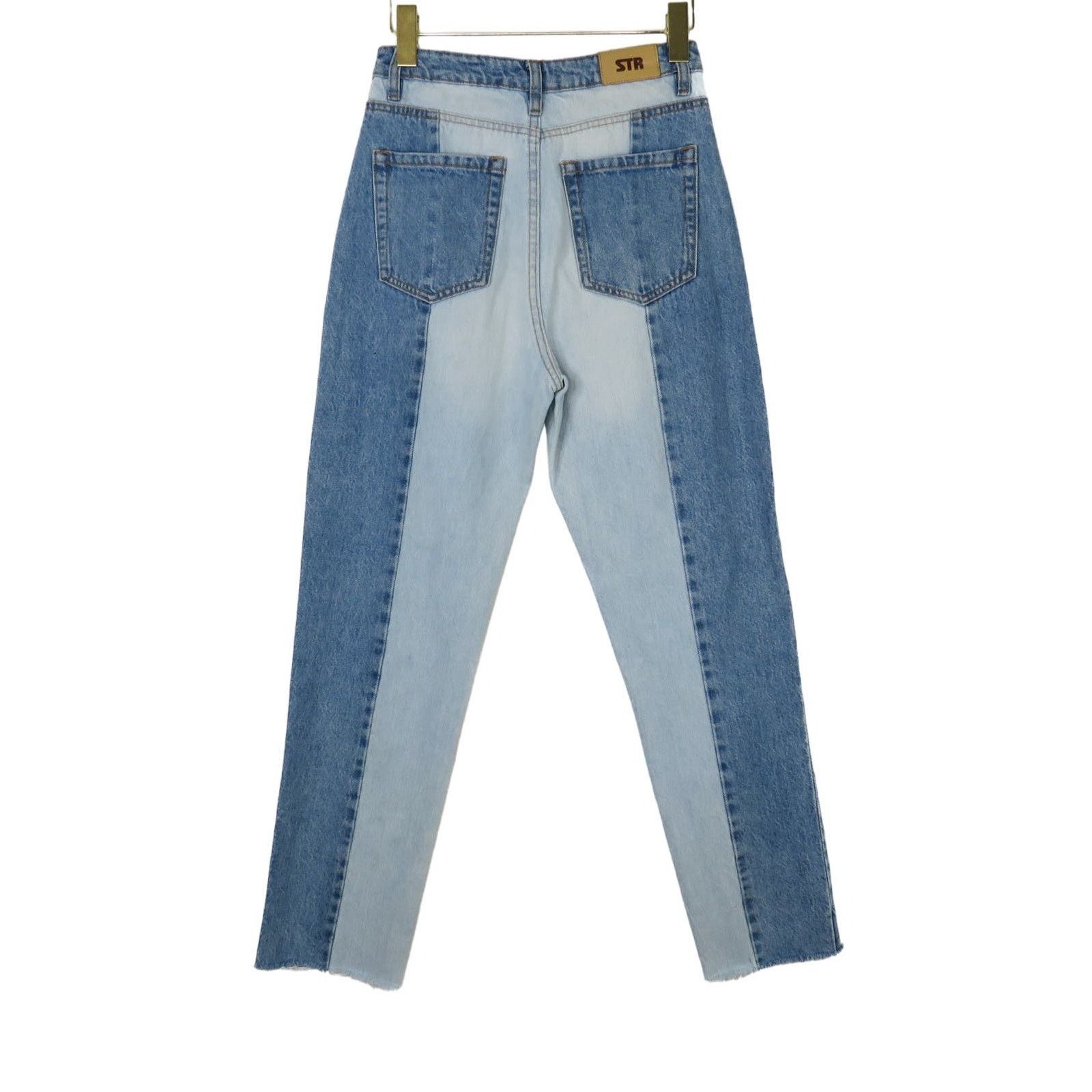 Other ASOS STR Two Tone High Rise Straight Leg Jeans Size 2 Size 26" / US 2 / IT 38 - 2 Thumbnail