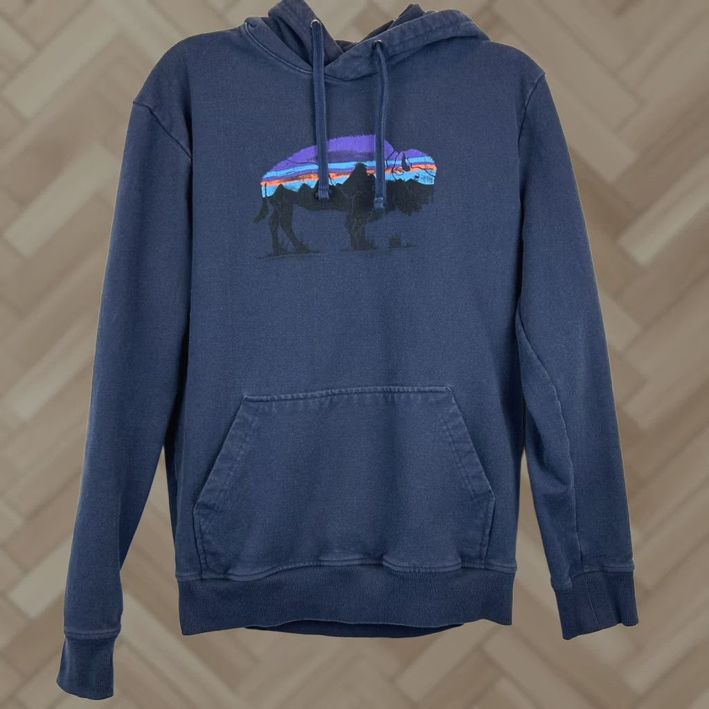 Patagonia Patagonia Hoodie Mens S Blue Fitz Roy Bison Uprisal Recycled Buffalo Size US S / EU 44-46 / 1 - 1 Thumbnail