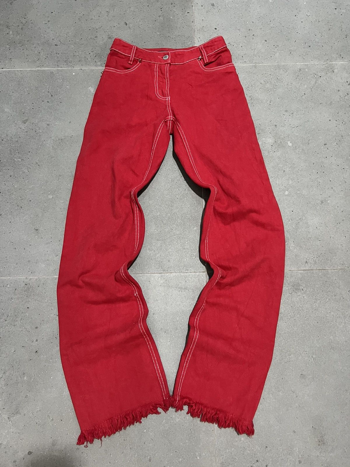 image of Alexander Mcqueen Spring 2000 Studded Flared Denim Jeans, Men's (Size 26)