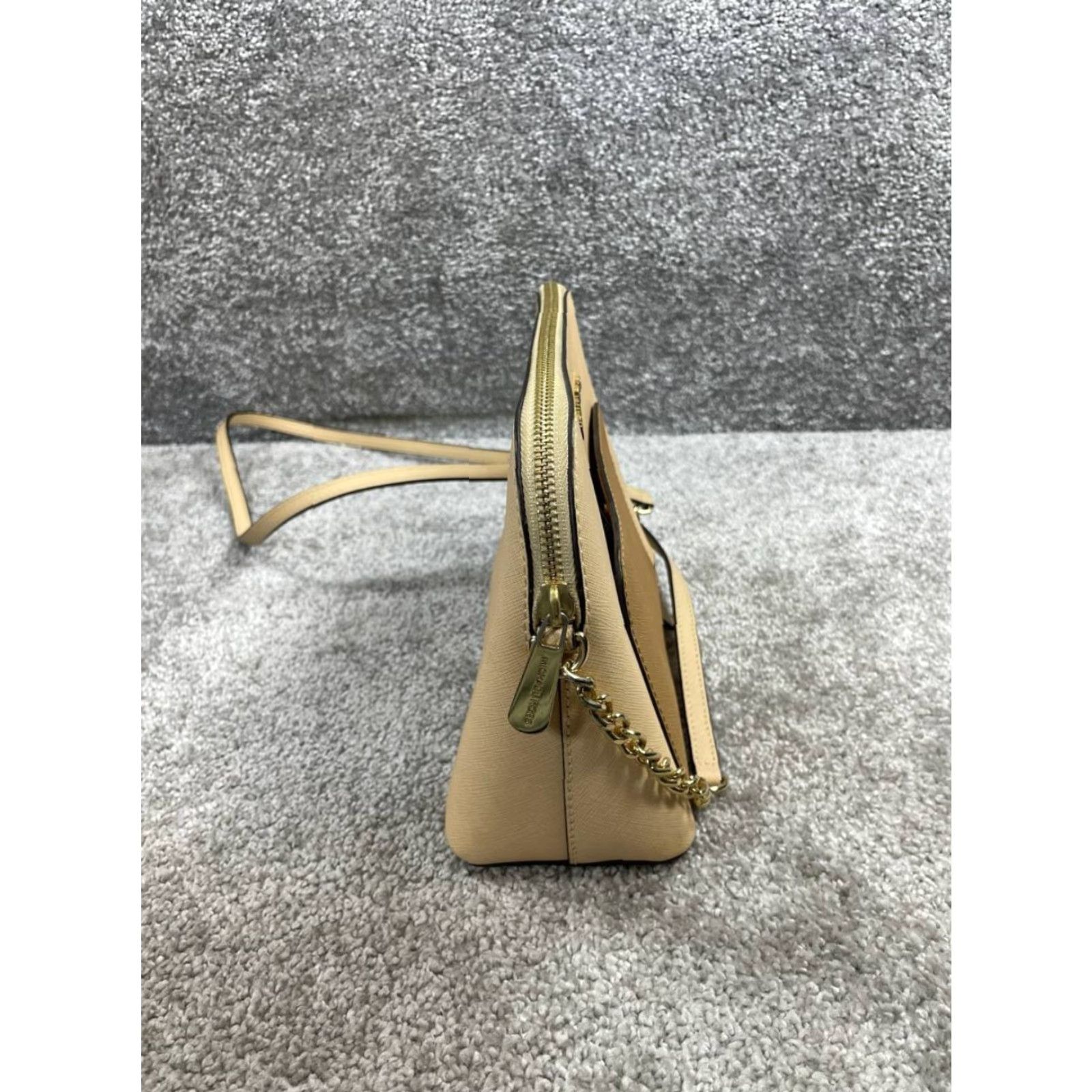 Michael Kors Michael Kors Jet Set Crossbody Bag Womens Leather Adjustable Chain Strap Peanut Brown Beige 8.5in 7in Medium Size ONE SIZE - 5 Thumbnail