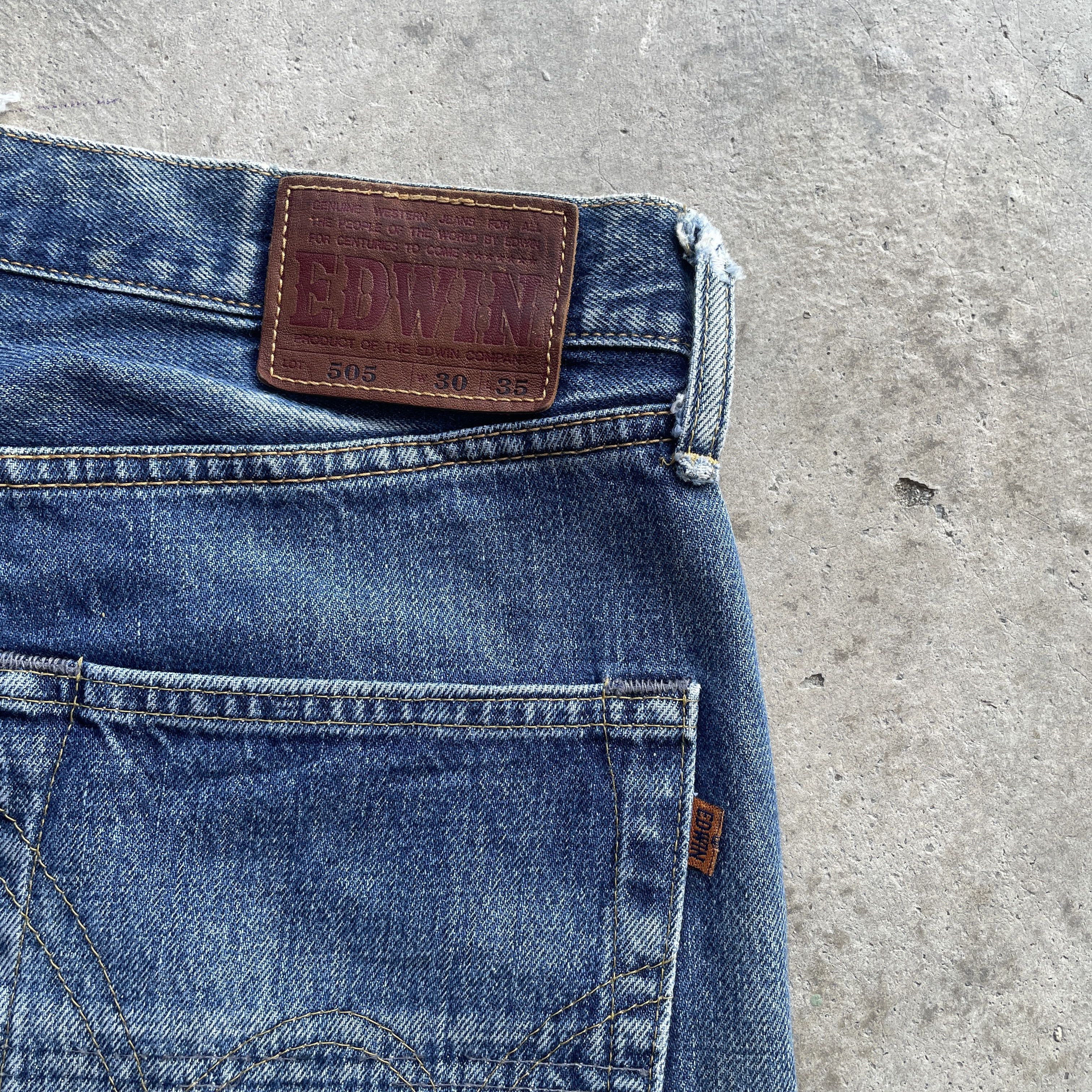 Edwin W31 Vintage Edwin 505 Distressed Jeans Faded Selvedge Pants Size US 31 - 10 Thumbnail