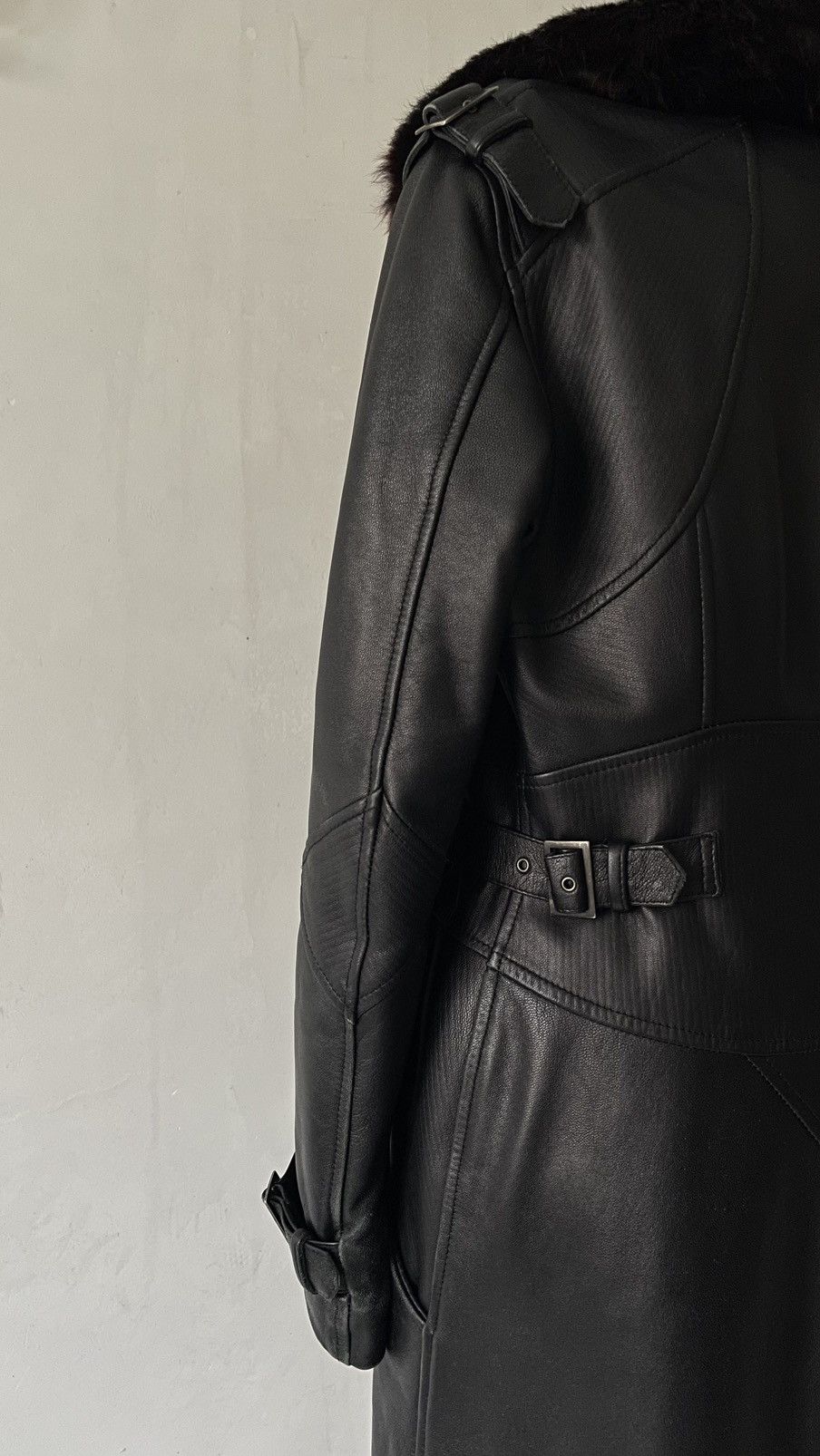 Versace versace leather coat fur Size S / US 4 / IT 40 - 5 Thumbnail