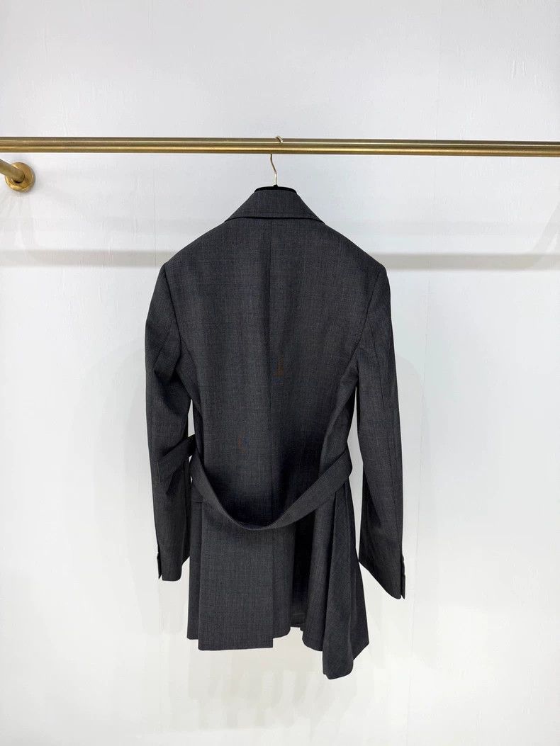 Prada Prada Gray Checkered Blazer with Belt-2506 Size M / US 6-8 / IT 42-44 - 2 Thumbnail