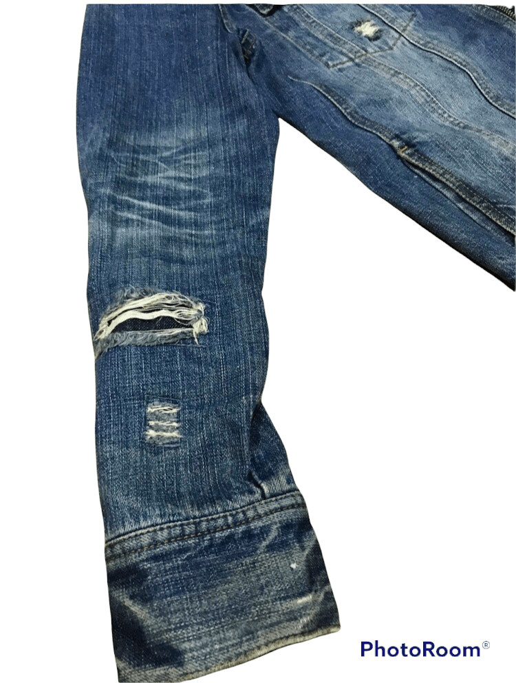 JACKROSE Jackrose Distressed Patchwork Denim Zipper Jacket Size US M / EU 48-50 / 2 - 10 Thumbnail