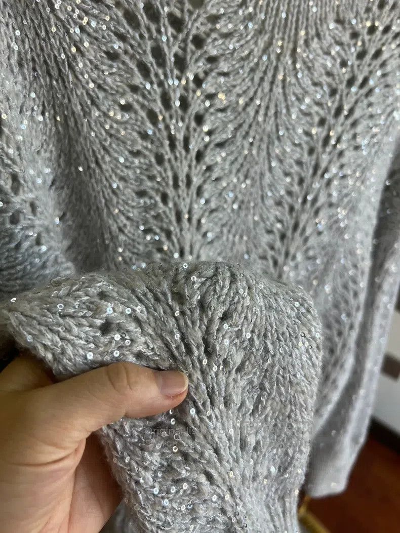 Brunello Cucinelli Brunello Cucinelli Iris Cashmere Glitter Sweater Size XS / US 0-2 / IT 36-38 - 4 Thumbnail