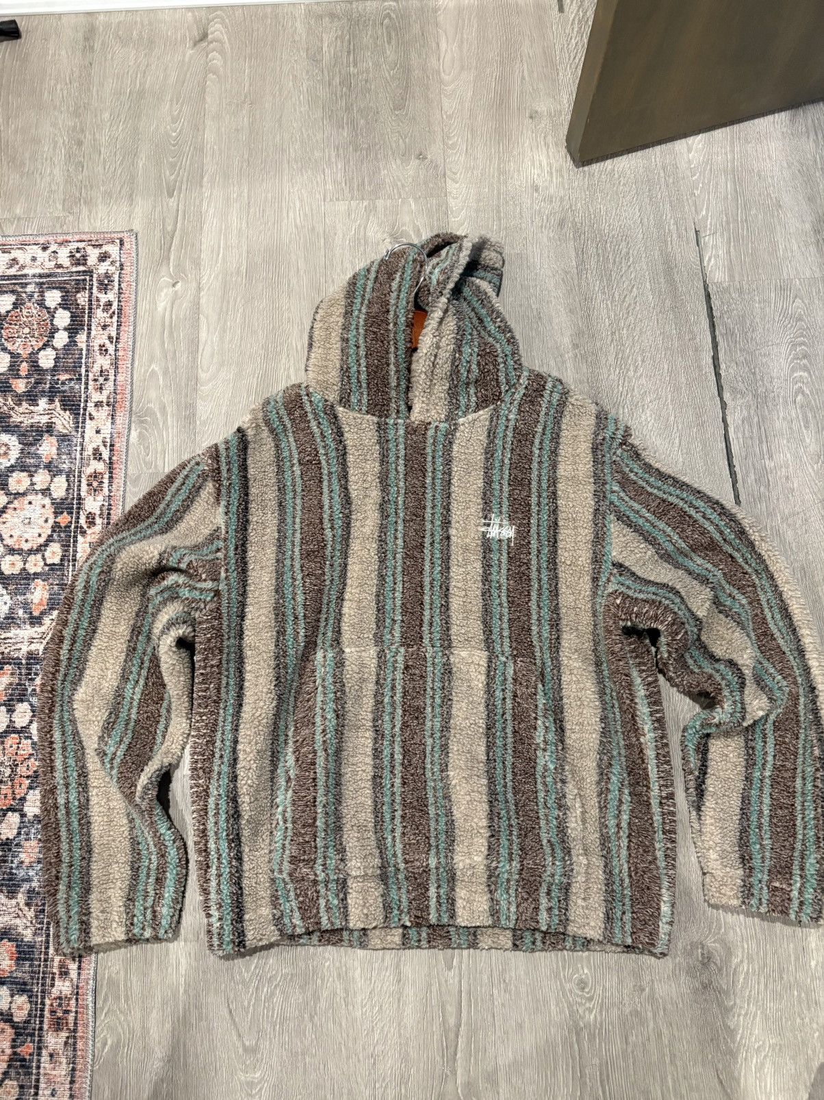 Stussy Stussy Stripe Sherpa Hoodie size L Size US L / EU 52-54 / 3 - 1 Thumbnail