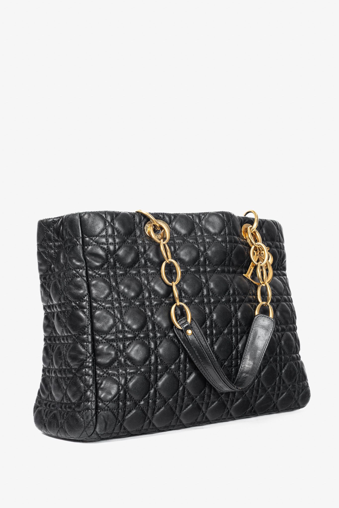 Dior Christian Dior Lady Dior Black Cannage Lambskin Tote Size ONE SIZE - 2 Thumbnail