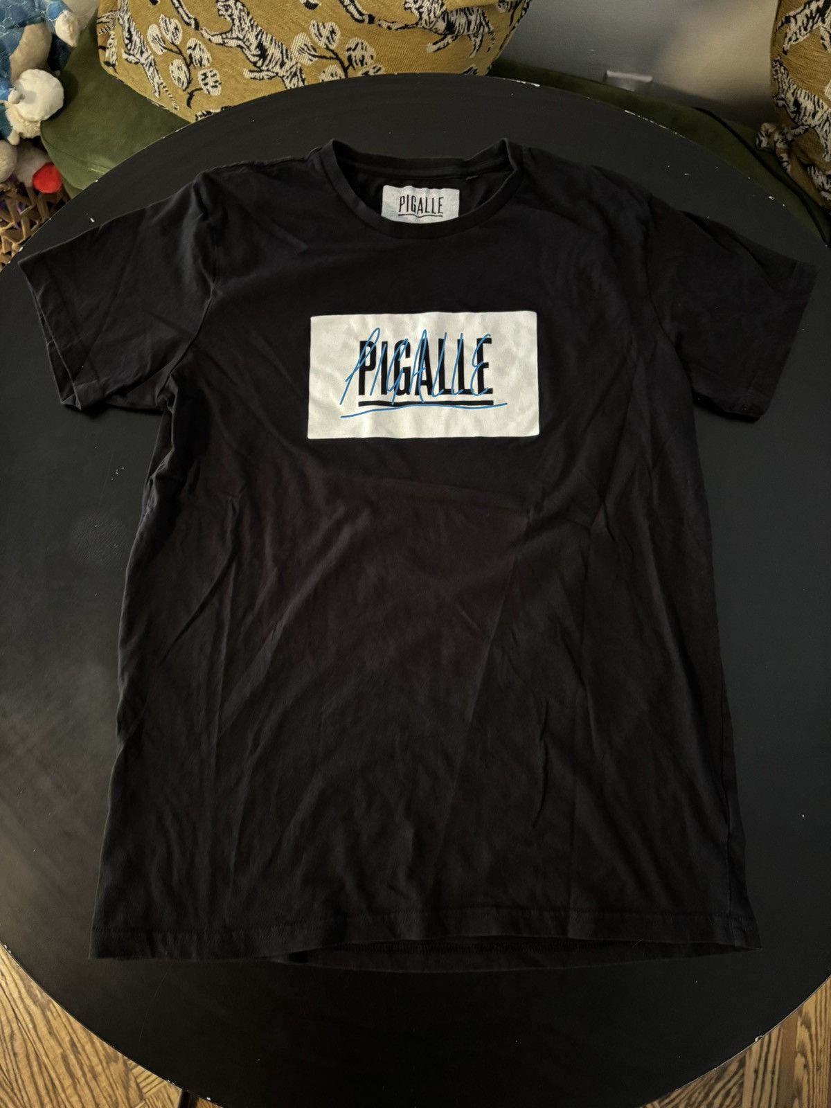 Pigalle Pigalle Black and White Logo with Blue Cursive Script Size US L / EU 52-54 / 3 - 1 Thumbnail