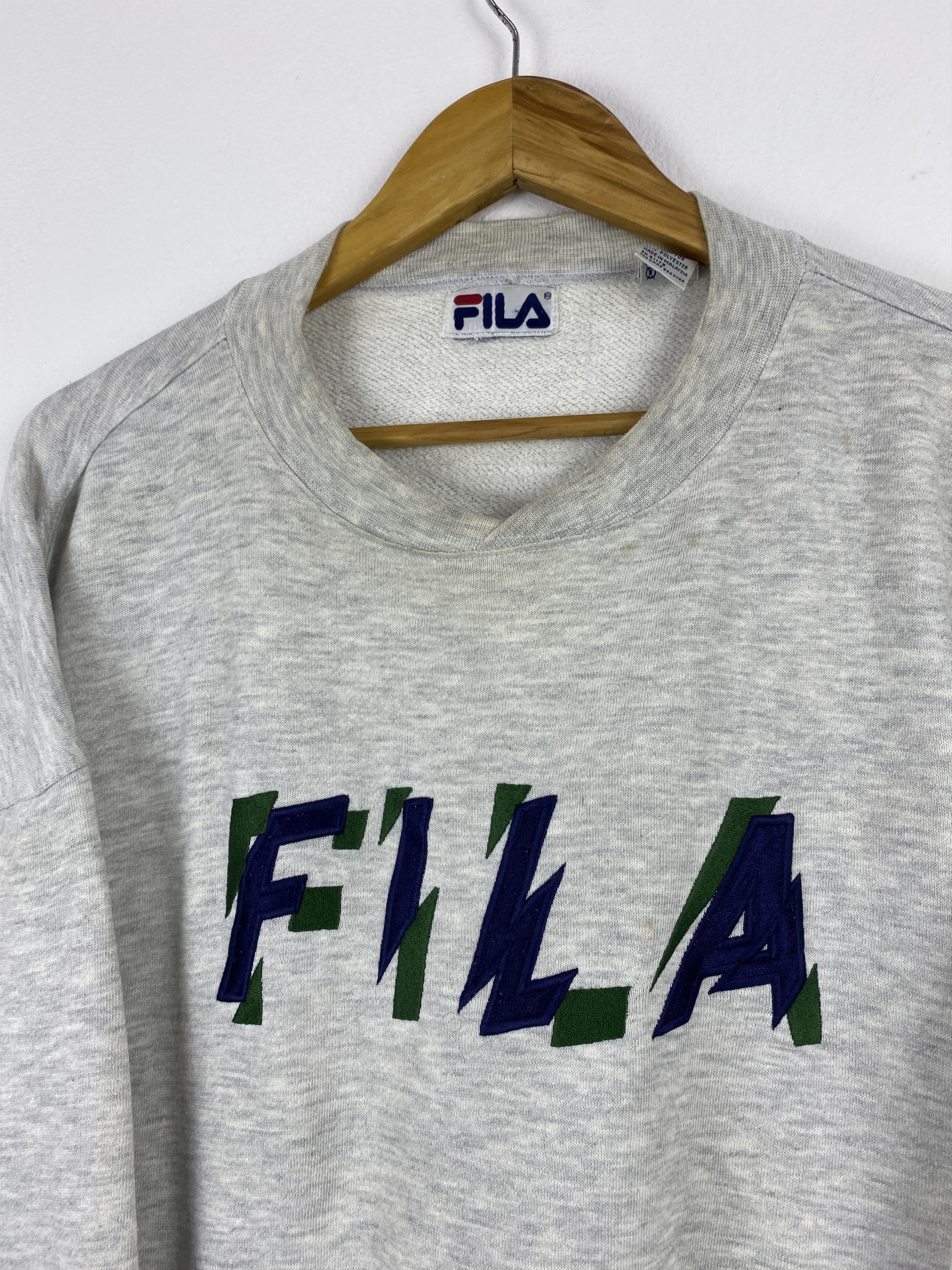 Fila Vintage 90s Fila Spell Out Central Logo Sweatshirt SH0546 Size US S / EU 44-46 / 1 - 8 Thumbnail