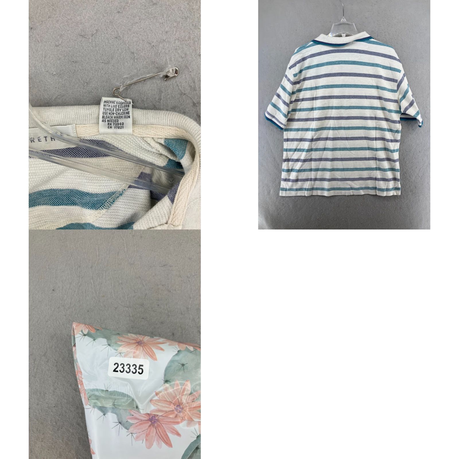 Vintage Henry Grethel Polo Shirt MENS Striped Cotton Short Sleeve Size US L / EU 52-54 / 3 - 8 Thumbnail