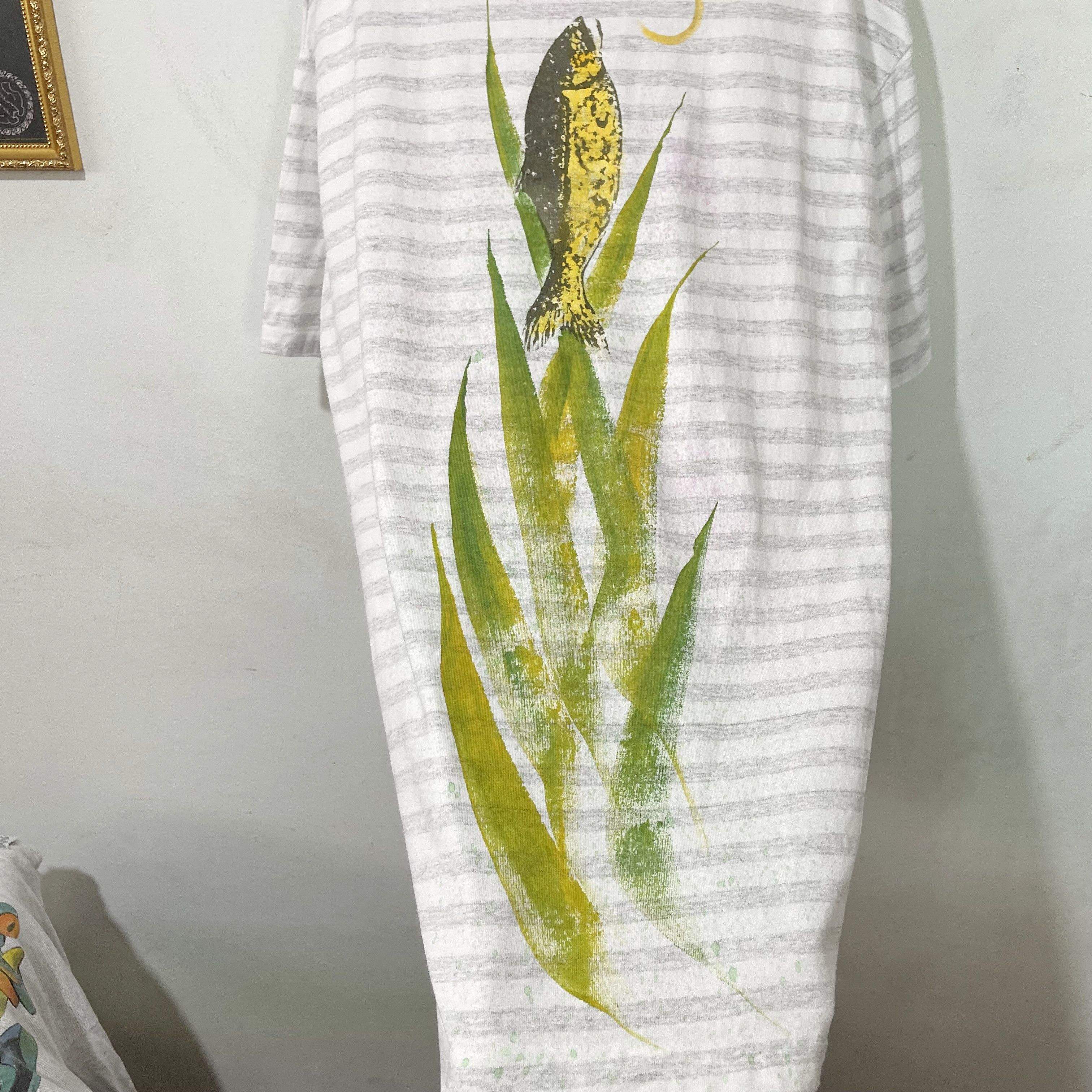 Vintage Vintage 90s Fish Over the Moon Striped Shirt Size US XL / EU 56 / 4 - 5 Thumbnail