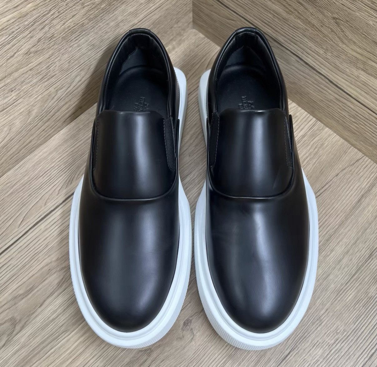 Hermes Hermès Hiro Black and White Glossy Slip-on Shoes J41 Size US 8 / EU 41 - 3 Thumbnail