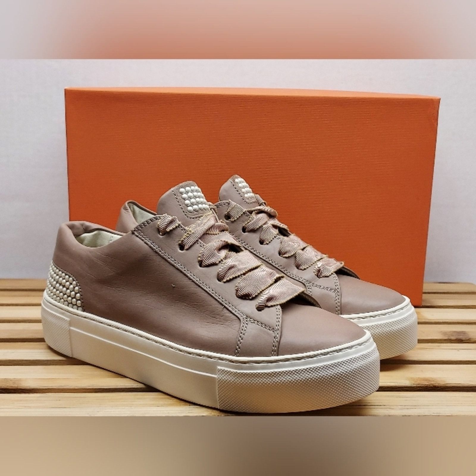AGL AGL Womens Pale Skin Milk Sneaker Shoes Size 36.5 (6.5) Size US 6.5 / IT 36.5 - 2 Thumbnail