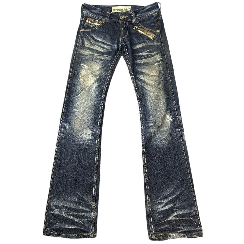 Le Grande Bleu (L.G.B.) Flared Whisker Pure Paradise Distressed Jeans Y2k Archive Size US 28 / EU 44 - 1 Thumbnail