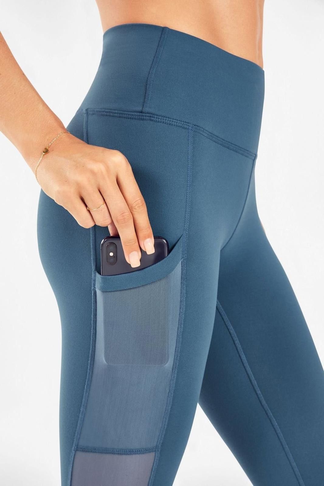 Fabletics Fabletics Small Powerhold Blue Leggings with Side Pockets Size 28" / US 6 / IT 42 - 2 Thumbnail