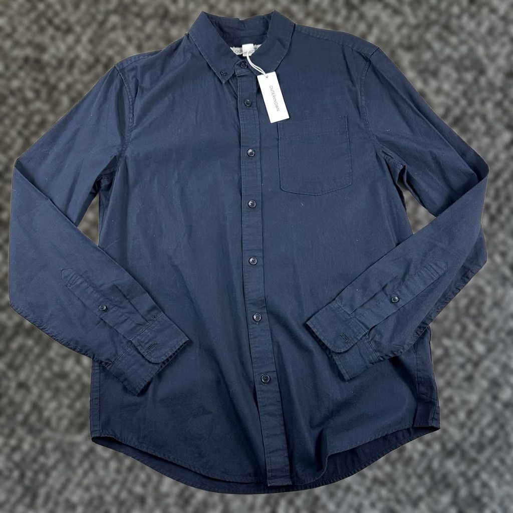 Outerknown Outerknown The Studio Shirt Ink Blue Garment Dyed Organic Cotton Mens Small Size US S / EU 44-46 / 1 - 1 Thumbnail