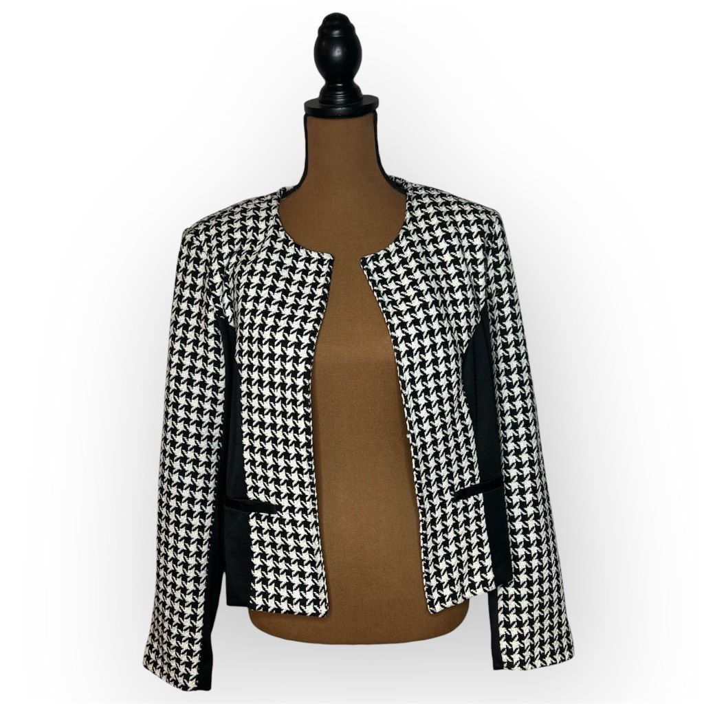 Vintage Russell Kemp Vintage Houndstooth Open Front Long Sleeve Blazer Jacket Women’s XL Size XL / US 12-14 / IT 48-50 - 1 Thumbnail