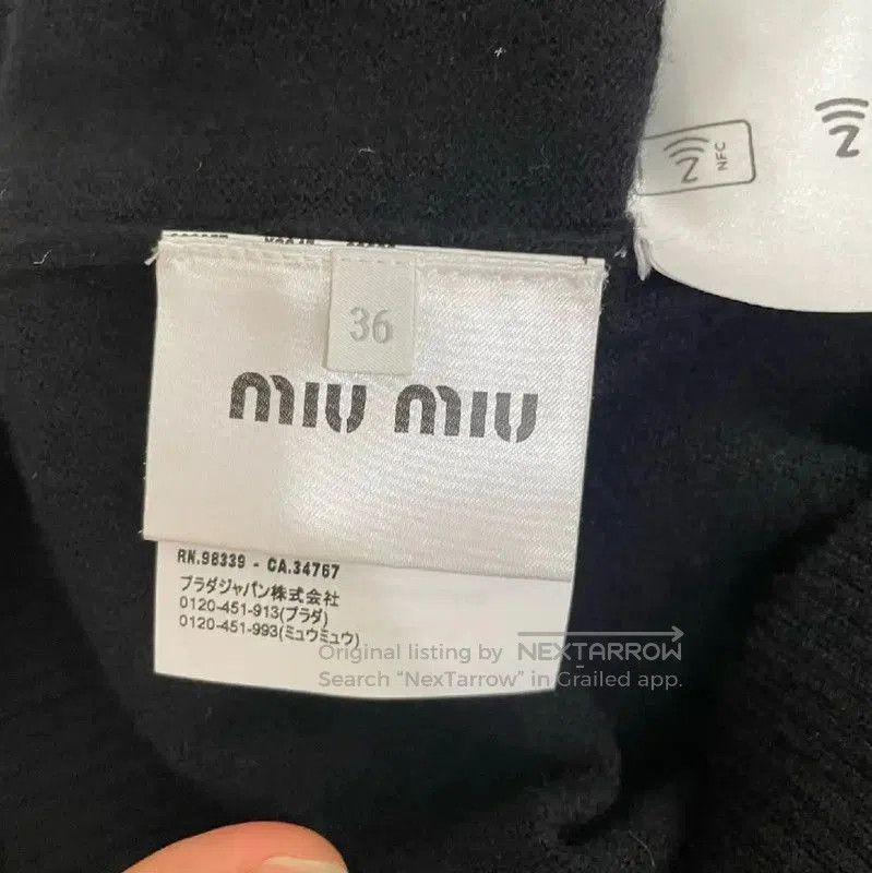 Miu Miu Miu Miu Women's Black Wool Cardigan . Size S / US 4 / IT 40 - 5 Thumbnail