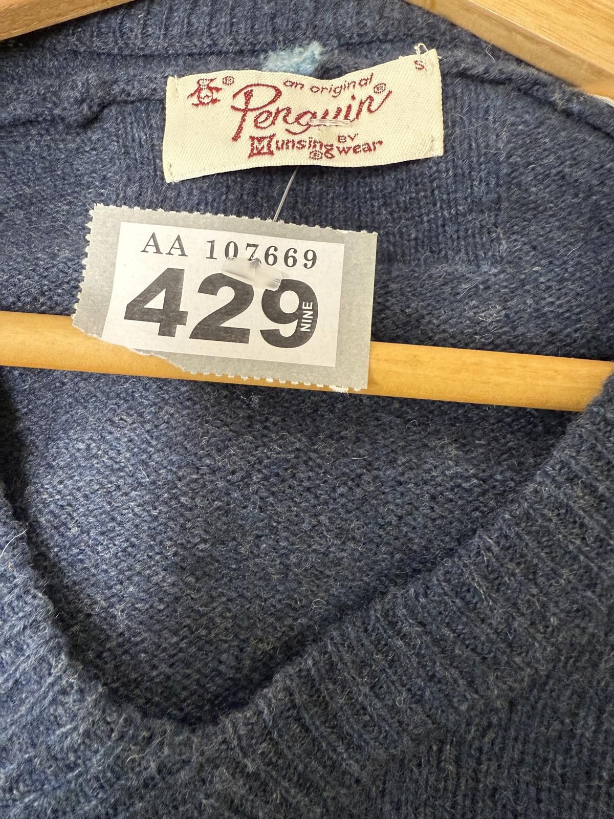 Original Penguin Original Penguin Mens V-neck Sweater Navy Blue Size S Size US S / EU 44-46 / 1 - 2 Thumbnail