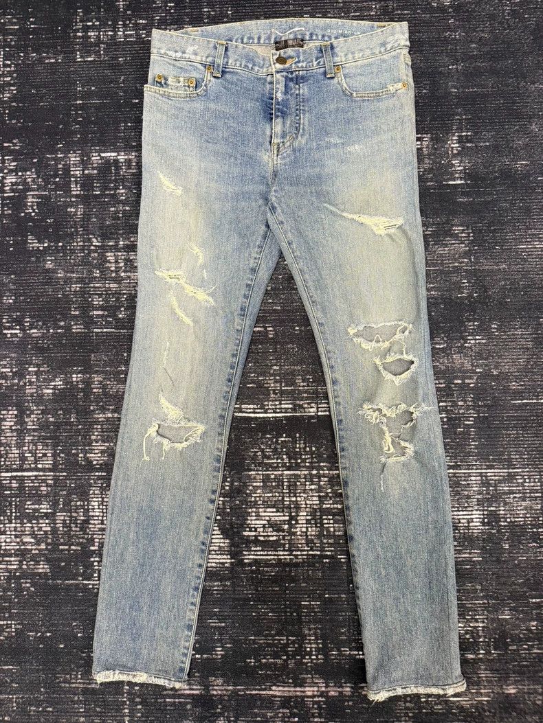 Saint Laurent Paris Blue damage washed jeans