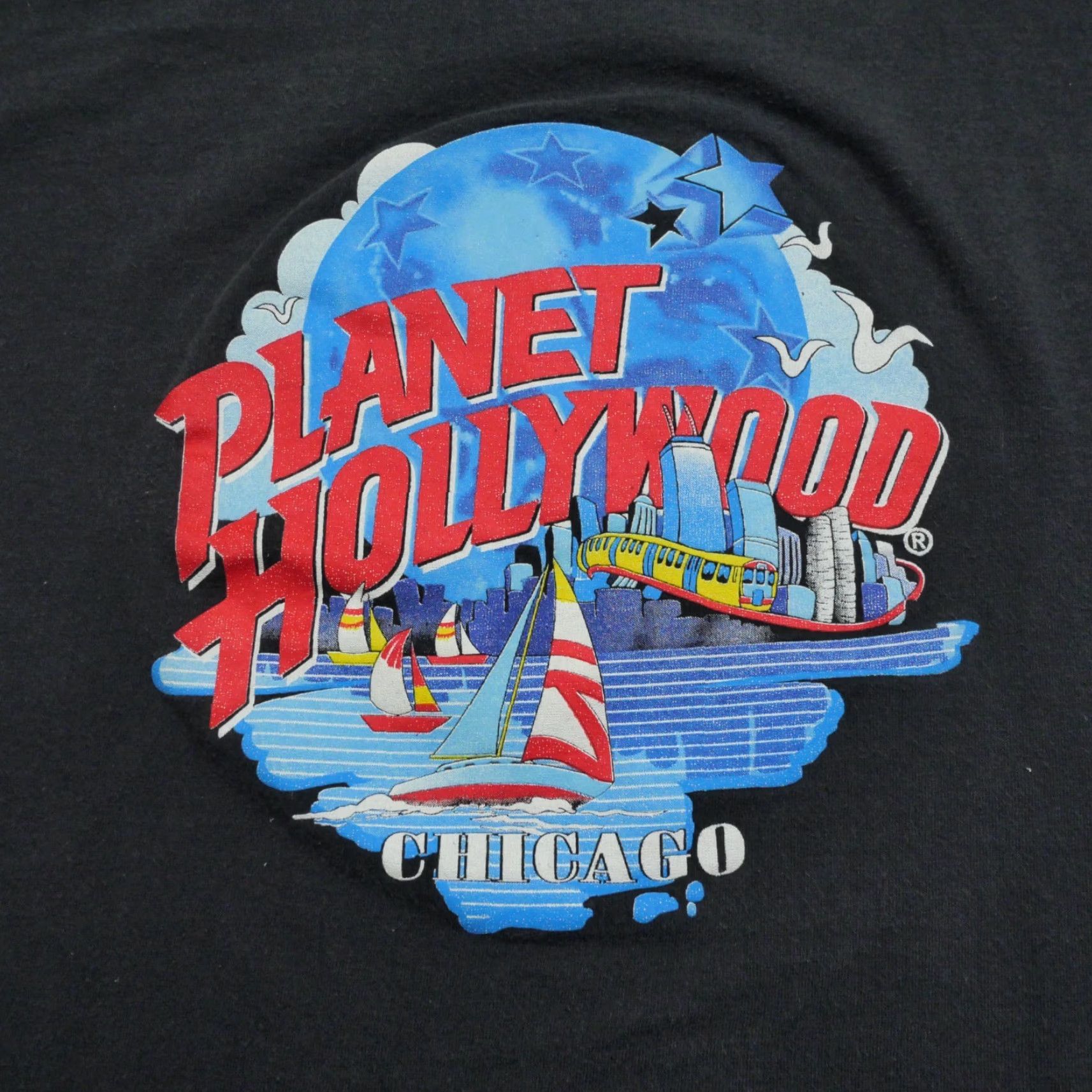 Planet Hollywood VINTAGE Planet Hollywood T Shirt Mens XL Black 90s Y2K Chicago Logo Graphic Print Crew Neck Short Sleeve Art 90s Mens Size US XL / EU 56 / 4 - 3 Thumbnail