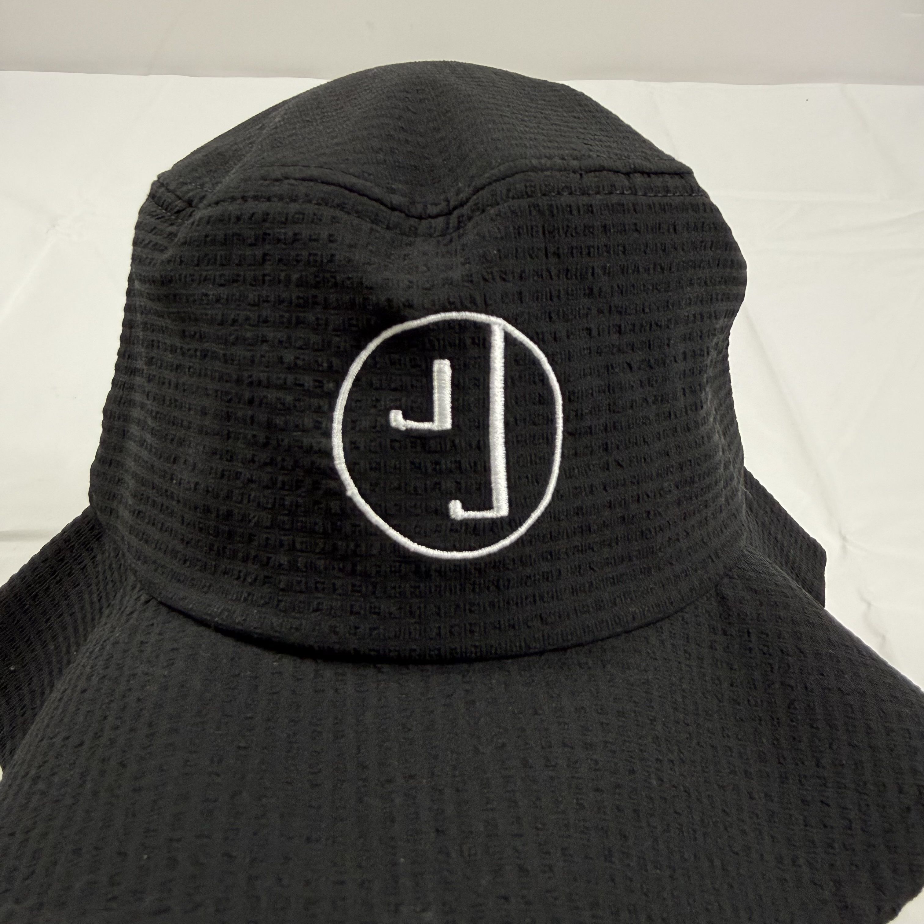 Jungles Jungles Jungles Seersucker Wide Brimmed Hat Black Logo O/S Size ONE SIZE - 2 Thumbnail