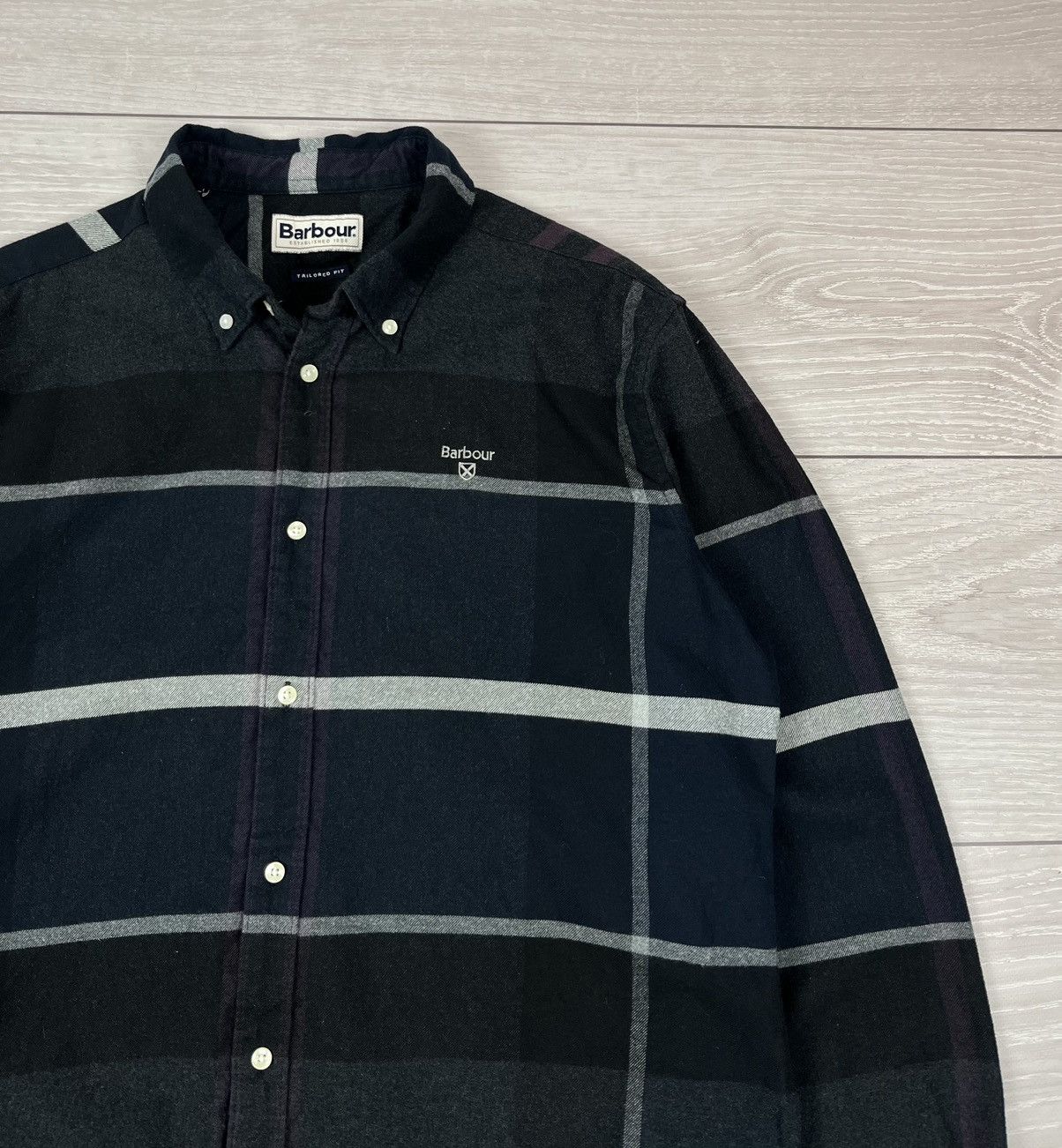 Barbour Barbour Flannel Cotton Plaid Button Shirt Size US L / EU 52-54 / 3 - 5 Thumbnail