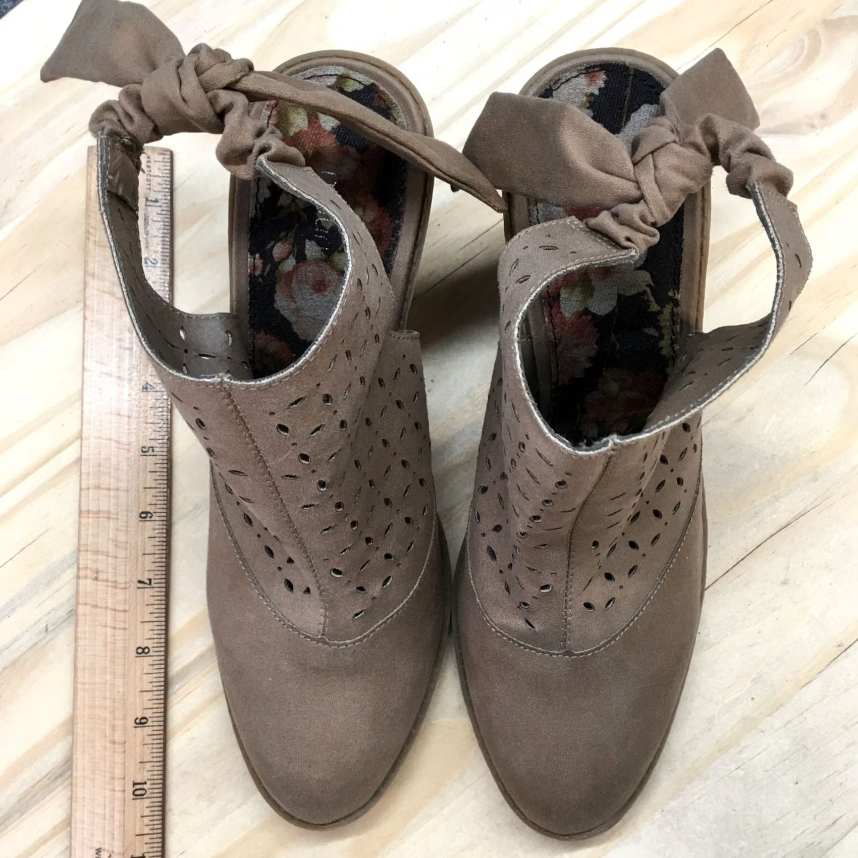 Vintage Maurices Candace Bootie Womens 9.5 Brown Faux Leather Slingback Heel Boot Size US 10 / IT 40 - 5 Thumbnail