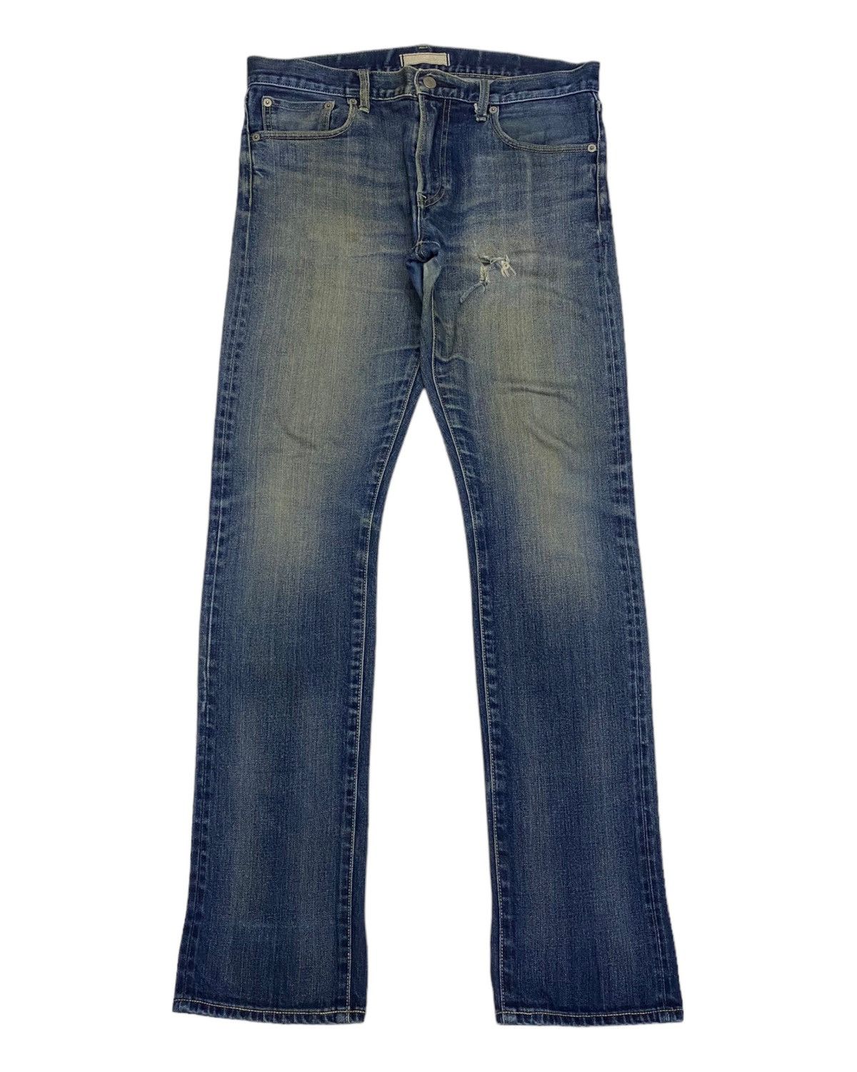 Undercover × Uniqlo VINTAGE UNIQLO SELVEDGE DISTRESSED DENIM SLIM SKINNY JEANS Size US 33 - 3 Thumbnail
